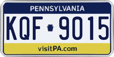 PA license plate KQF9015