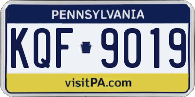 PA license plate KQF9019