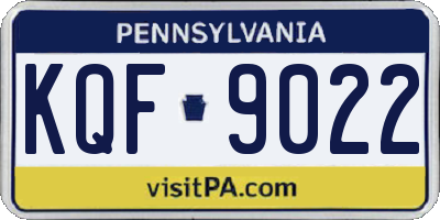 PA license plate KQF9022