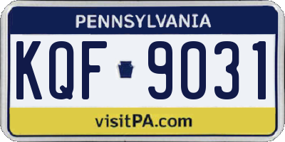PA license plate KQF9031