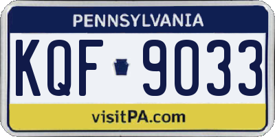 PA license plate KQF9033