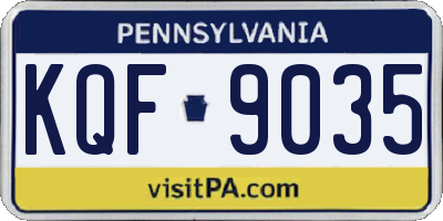 PA license plate KQF9035