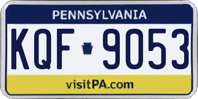 PA license plate KQF9053