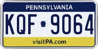 PA license plate KQF9064