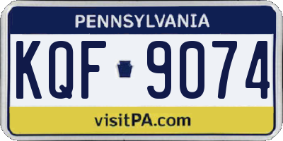PA license plate KQF9074