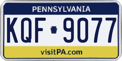 PA license plate KQF9077