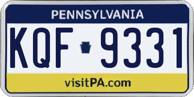 PA license plate KQF9331