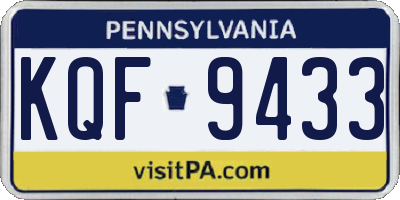 PA license plate KQF9433