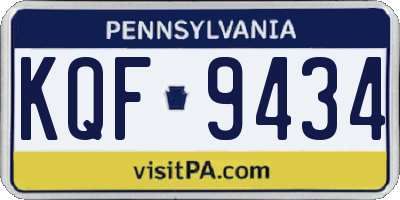 PA license plate KQF9434