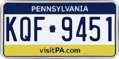 PA license plate KQF9451