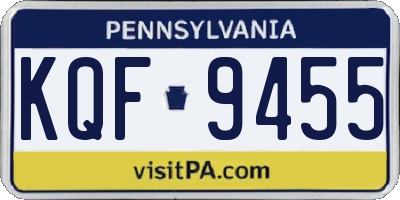 PA license plate KQF9455