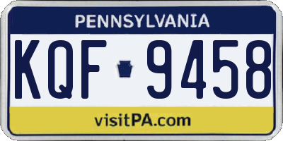 PA license plate KQF9458