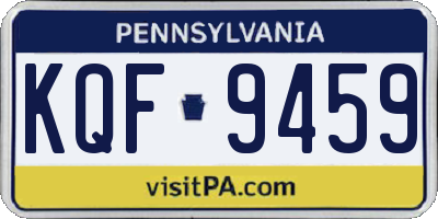 PA license plate KQF9459
