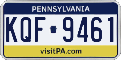 PA license plate KQF9461