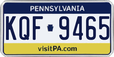 PA license plate KQF9465