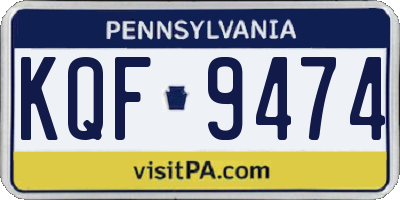 PA license plate KQF9474