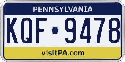 PA license plate KQF9478