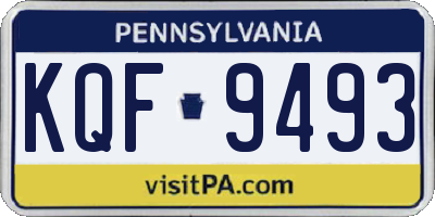 PA license plate KQF9493