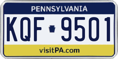 PA license plate KQF9501