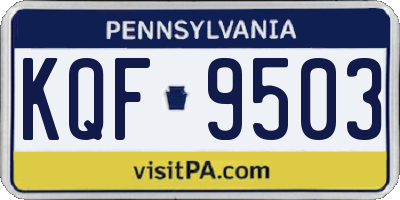 PA license plate KQF9503