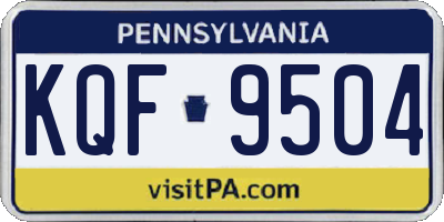 PA license plate KQF9504