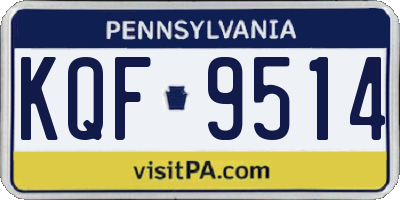 PA license plate KQF9514