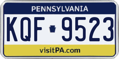 PA license plate KQF9523