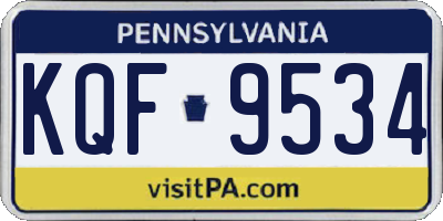 PA license plate KQF9534