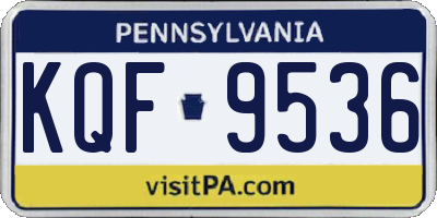 PA license plate KQF9536