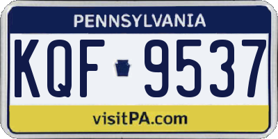 PA license plate KQF9537
