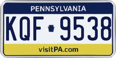 PA license plate KQF9538