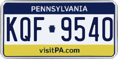 PA license plate KQF9540