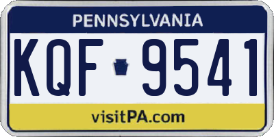 PA license plate KQF9541