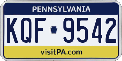 PA license plate KQF9542