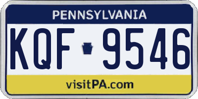 PA license plate KQF9546