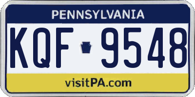 PA license plate KQF9548