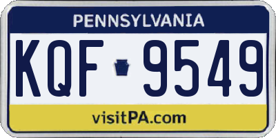 PA license plate KQF9549