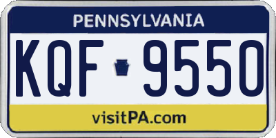 PA license plate KQF9550