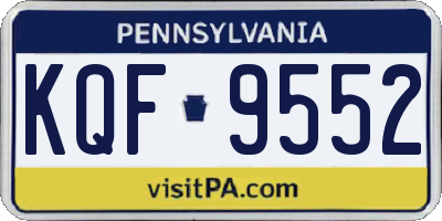 PA license plate KQF9552