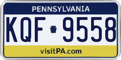 PA license plate KQF9558
