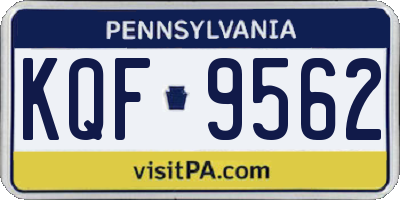 PA license plate KQF9562