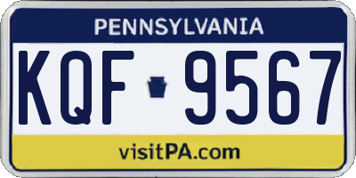 PA license plate KQF9567