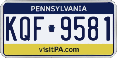 PA license plate KQF9581