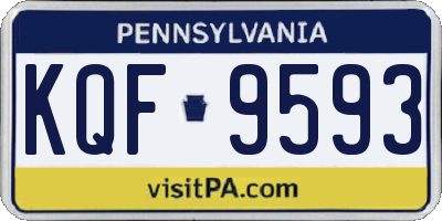 PA license plate KQF9593