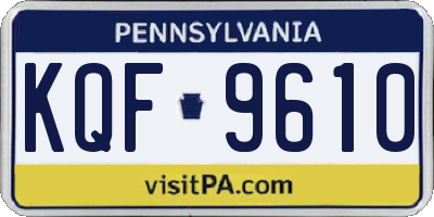 PA license plate KQF9610