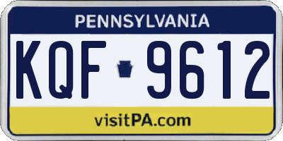 PA license plate KQF9612