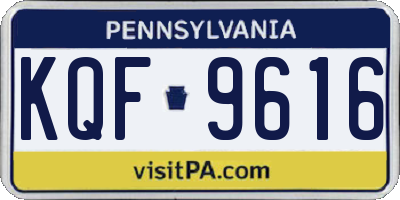 PA license plate KQF9616