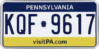 PA license plate KQF9617