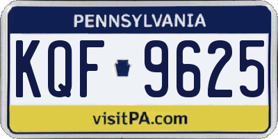 PA license plate KQF9625