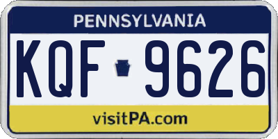 PA license plate KQF9626